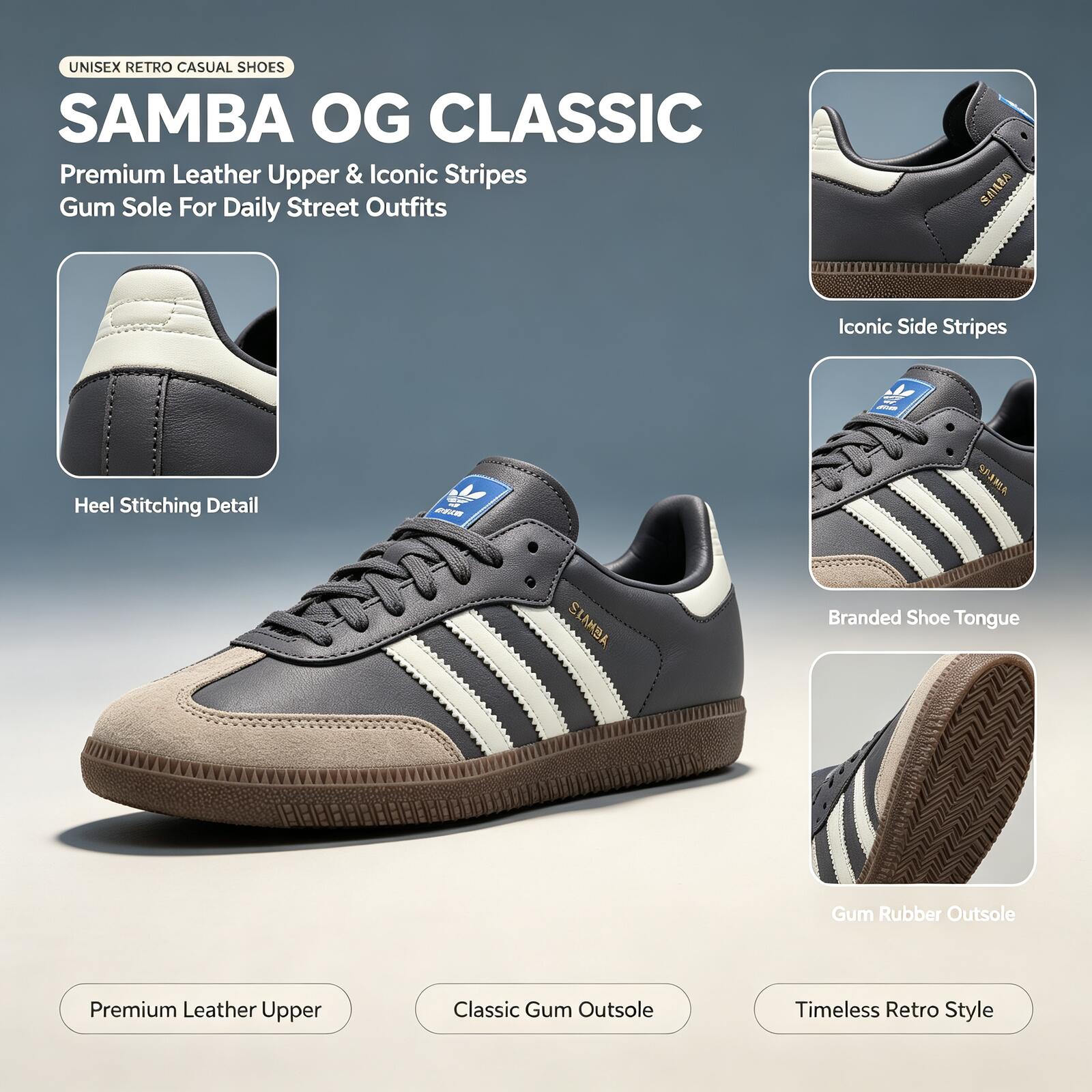 Official Adidas Genuine SAMBA  - Adidas Shoes Samba ulasan dan harga