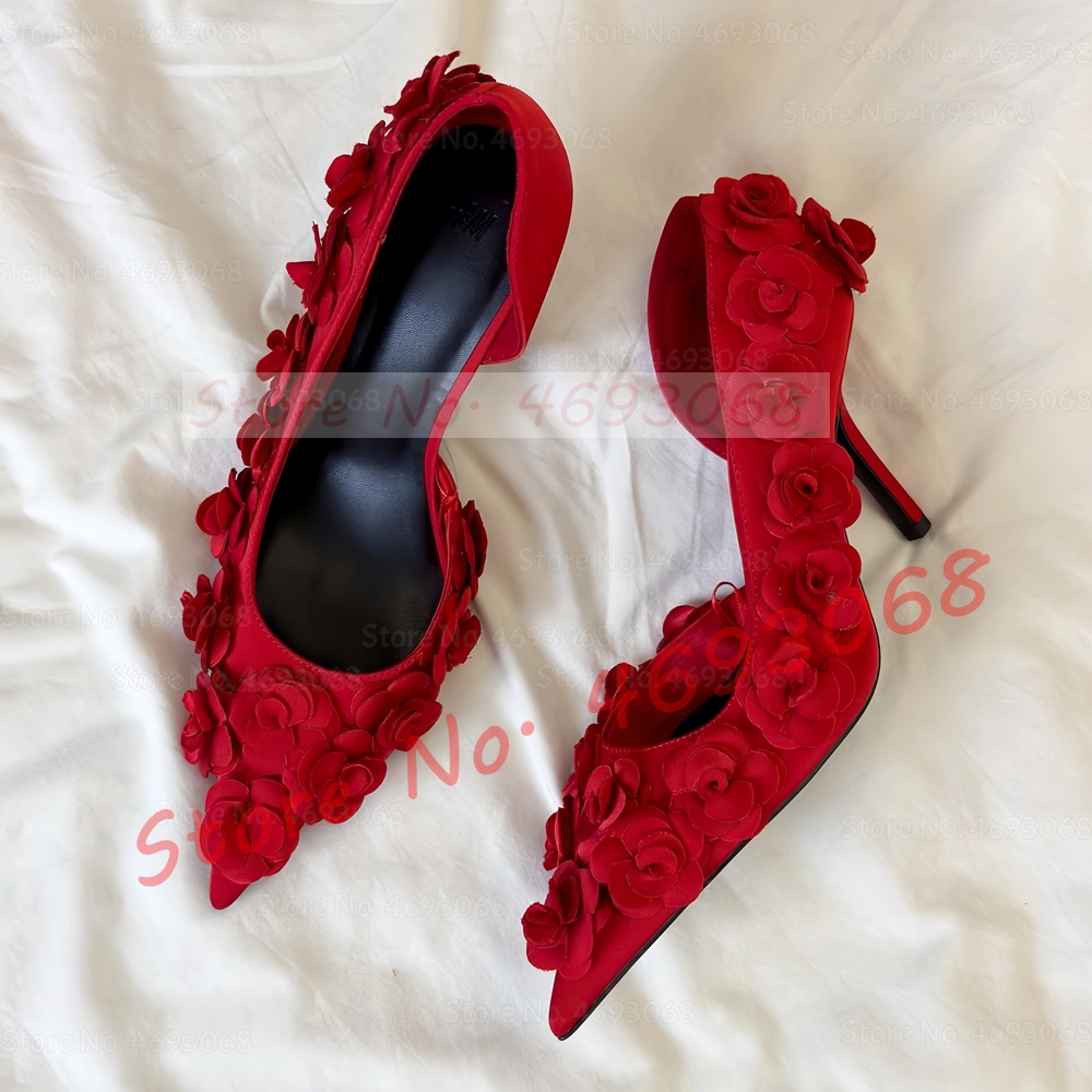 Vibrant Red Floral Appliques P - Slip Dress Satin ulasan dan harga