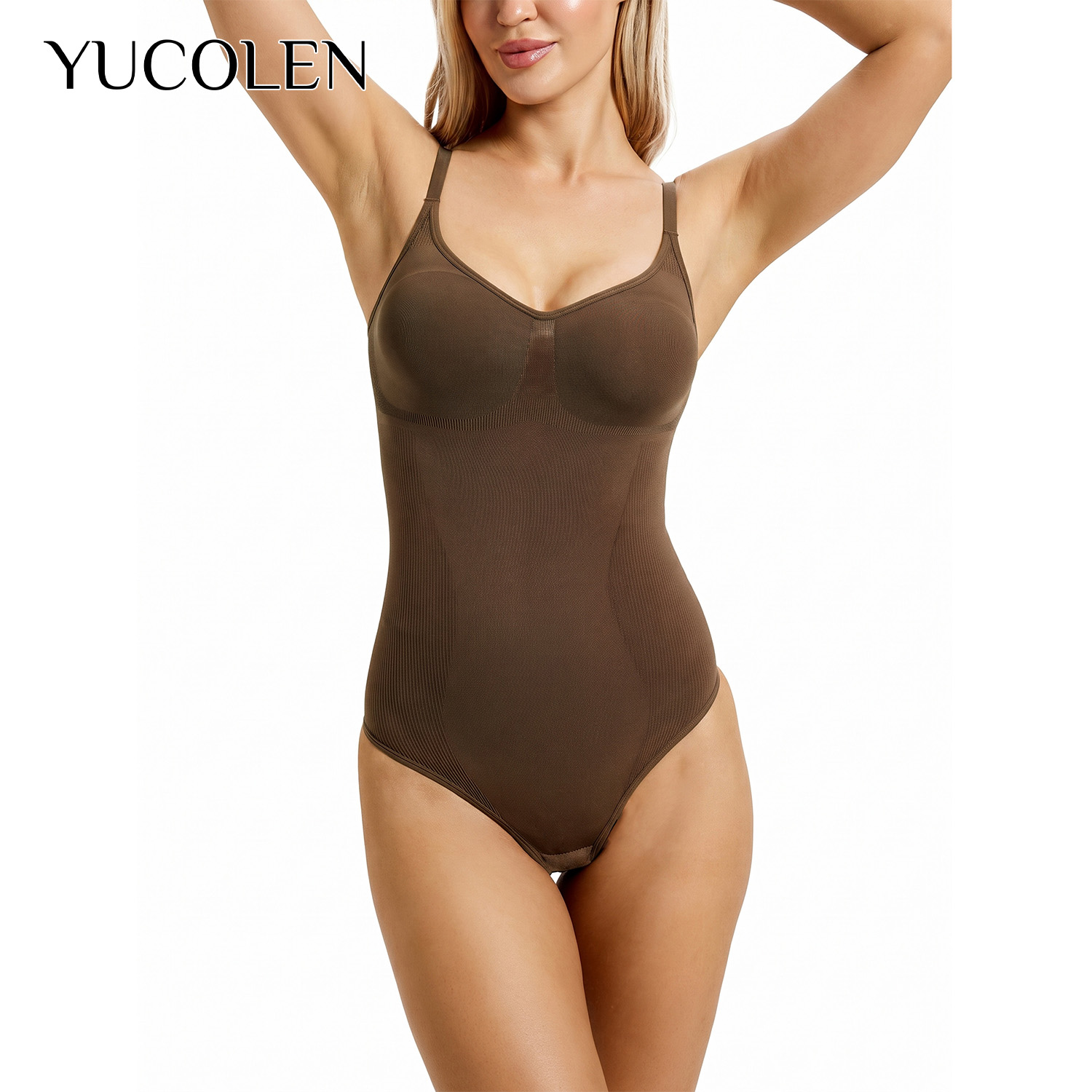 YUCOLEN Women U‑Neck Thong Bod - Shapewear Bodysuit Firm ulasan dan harga