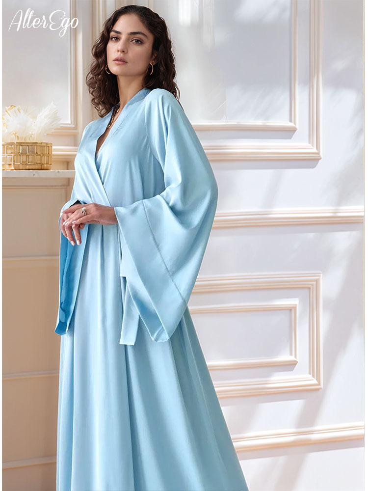 Floor Length Bridal Kimono Bei - Robe Silk Women ulasan dan harga