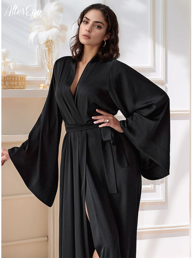 Floor Length Bridal Kimono Bei - Robe Silk Women ulasan dan harga