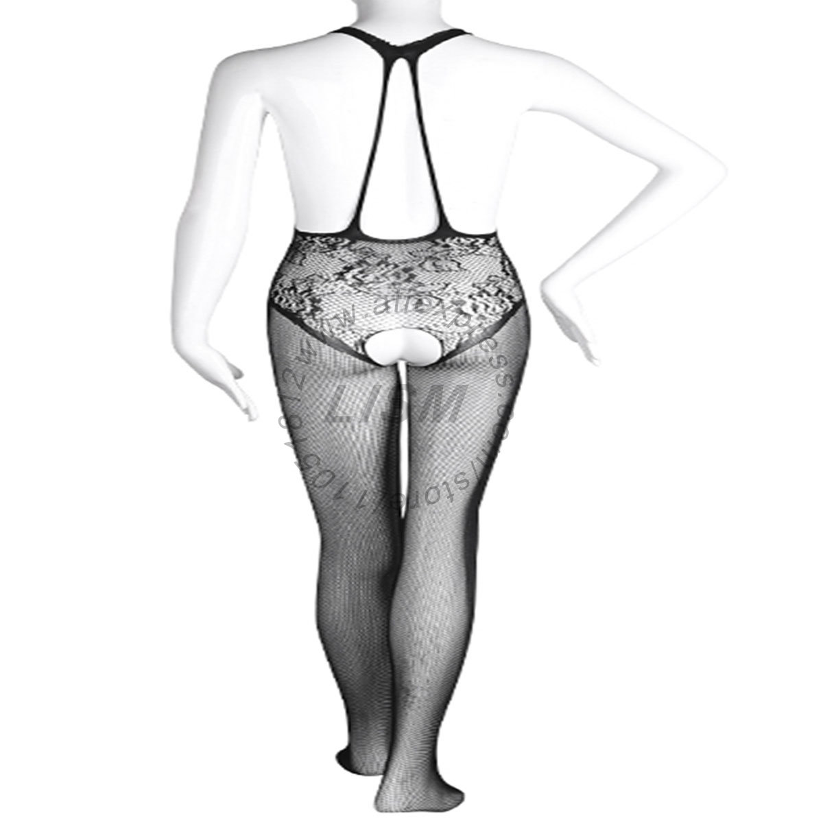 LISM Sexy Halter Cutout Open B - Bodystocking Fishnet ulasan dan harga