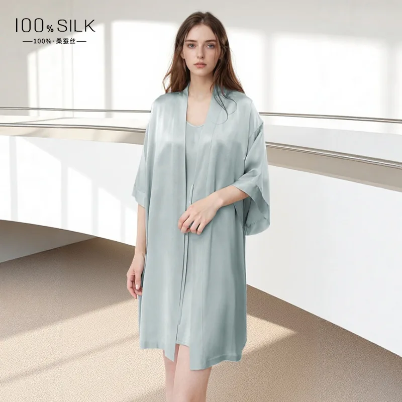Women Pure Mulberry Silk Bathr - Robe Silk Women ulasan dan harga